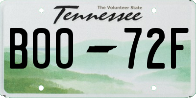 TN license plate B0072F