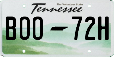 TN license plate B0072H
