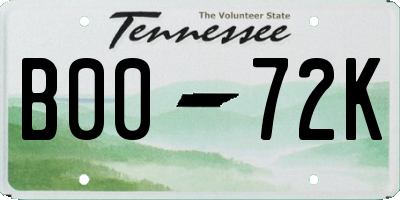 TN license plate B0072K