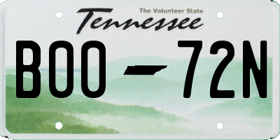 TN license plate B0072N