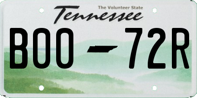 TN license plate B0072R