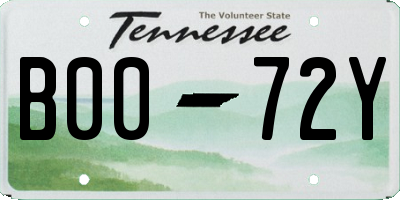 TN license plate B0072Y