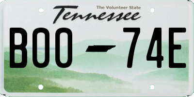 TN license plate B0074E