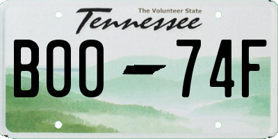 TN license plate B0074F
