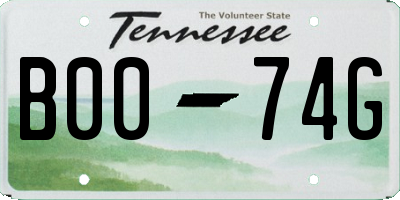 TN license plate B0074G