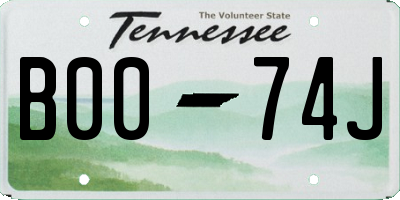 TN license plate B0074J