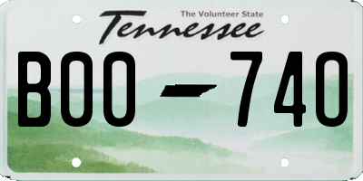TN license plate B0074O