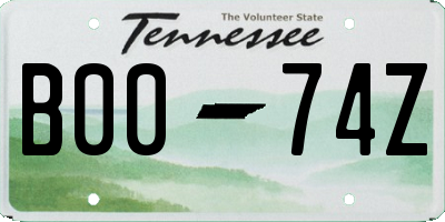 TN license plate B0074Z