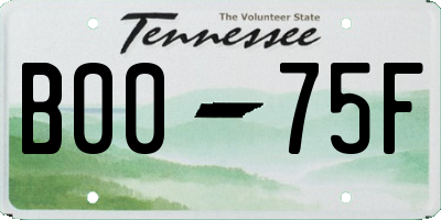 TN license plate B0075F