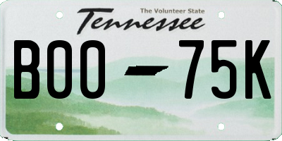 TN license plate B0075K