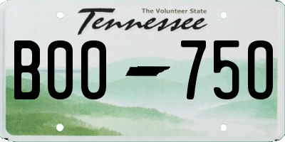 TN license plate B0075O