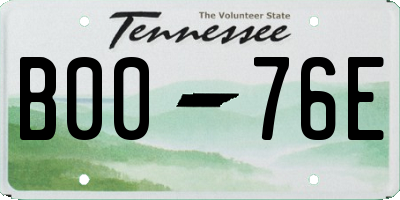 TN license plate B0076E