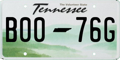 TN license plate B0076G