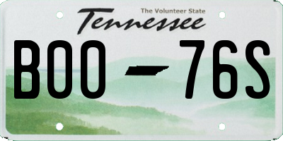TN license plate B0076S