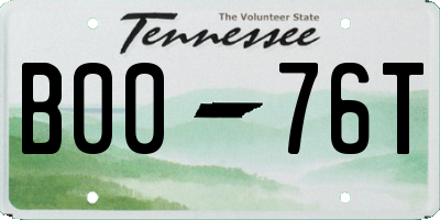 TN license plate B0076T