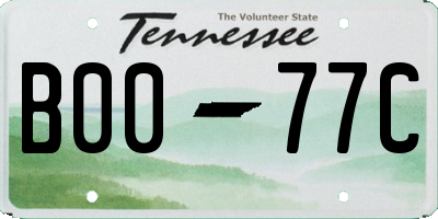 TN license plate B0077C