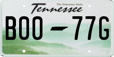 TN license plate B0077G