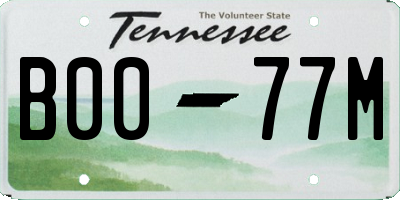 TN license plate B0077M