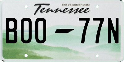 TN license plate B0077N