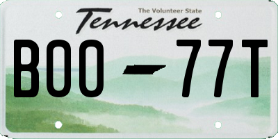 TN license plate B0077T