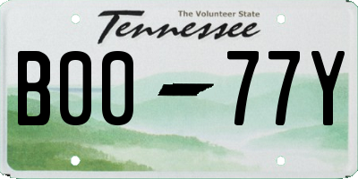 TN license plate B0077Y