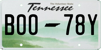 TN license plate B0078Y
