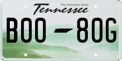 TN license plate B0080G