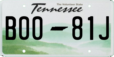 TN license plate B0081J