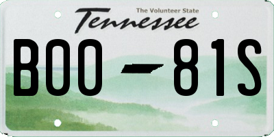 TN license plate B0081S
