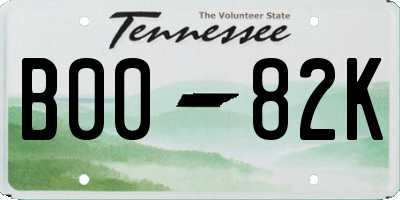TN license plate B0082K