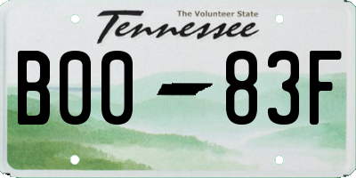 TN license plate B0083F