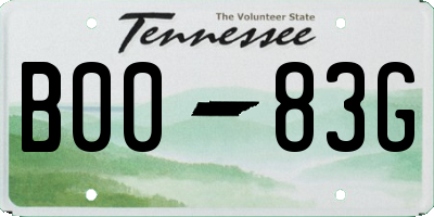 TN license plate B0083G