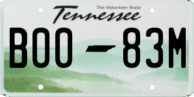 TN license plate B0083M