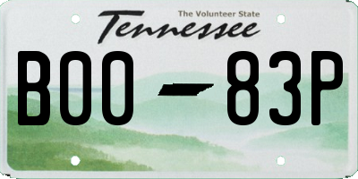 TN license plate B0083P