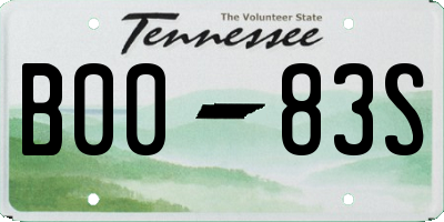 TN license plate B0083S