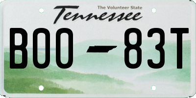 TN license plate B0083T