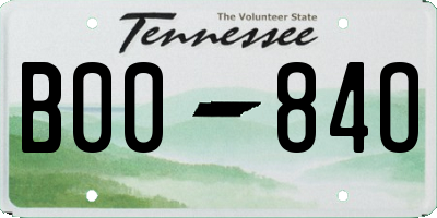 TN license plate B0084O