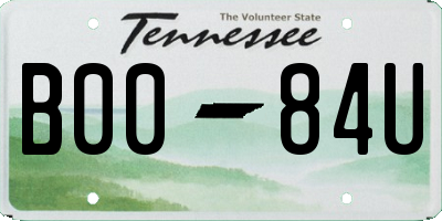 TN license plate B0084U