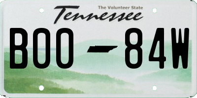 TN license plate B0084W
