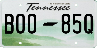 TN license plate B0085Q