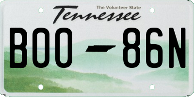 TN license plate B0086N