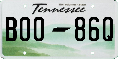TN license plate B0086Q