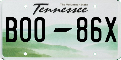 TN license plate B0086X
