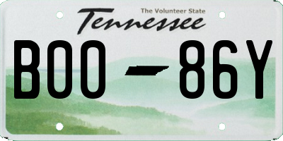 TN license plate B0086Y
