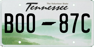 TN license plate B0087C