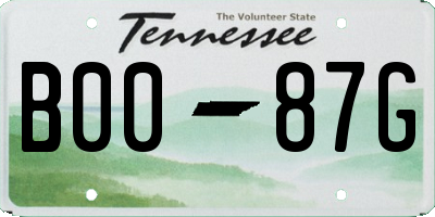 TN license plate B0087G