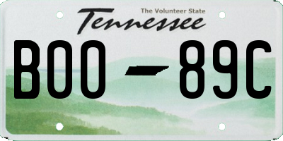 TN license plate B0089C