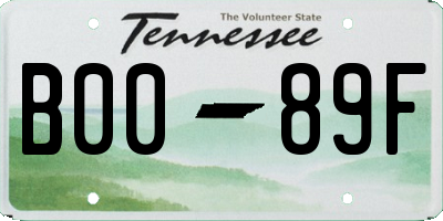 TN license plate B0089F