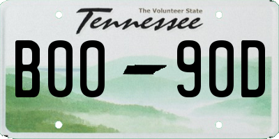 TN license plate B0090D
