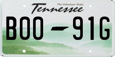 TN license plate B0091G